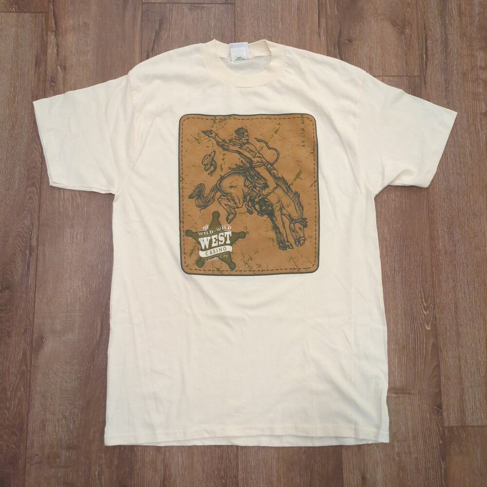 VTG Bull Riding Rodeo Adult Large Shirt Horse Wild West Casino‎ Cowboy Country